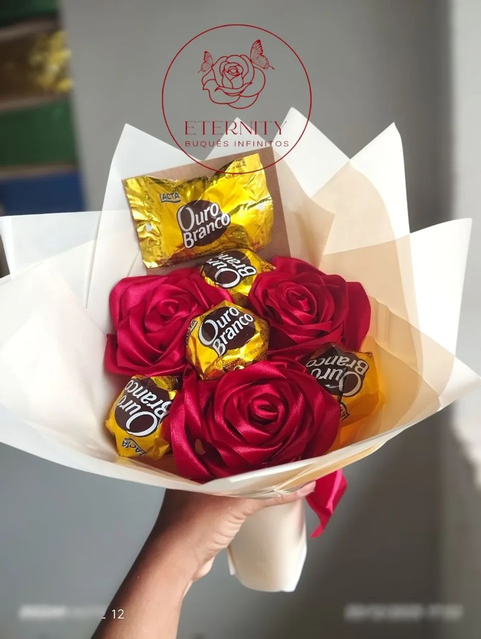 Buquê 3 rosas & 4 bombons