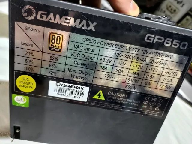 FONTE GAMEMAX GP650 PREÇO 150 - Foto 2