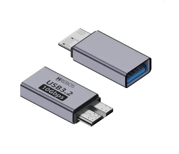Adaptador Micro-B para USB Hrebos AD-232 - 3.2 + 10Gbps USB FEMEA X HD EXTERNO 3.2 - Foto 2