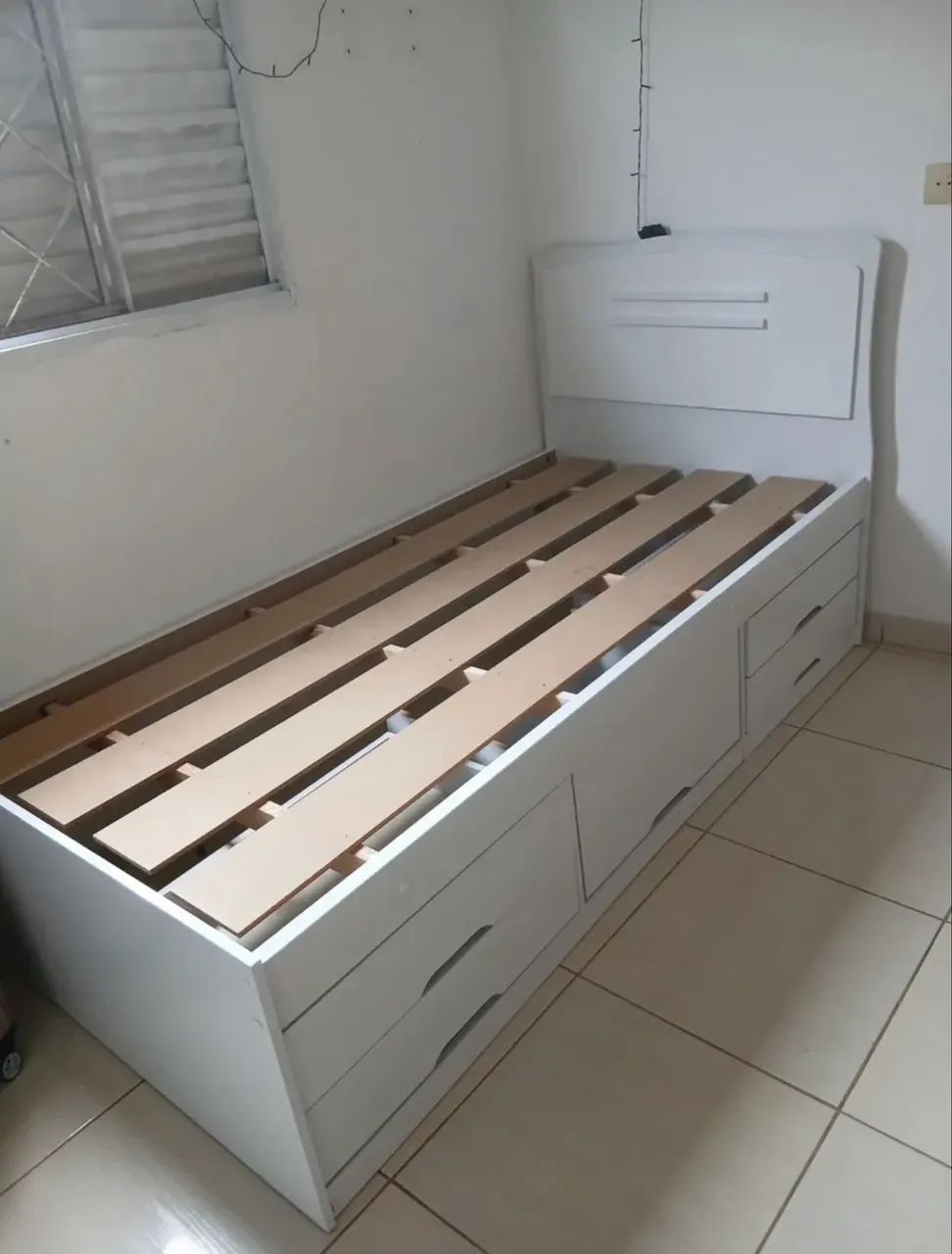 Cama solteiro 5 gavetas nova desmontada  - Foto 3