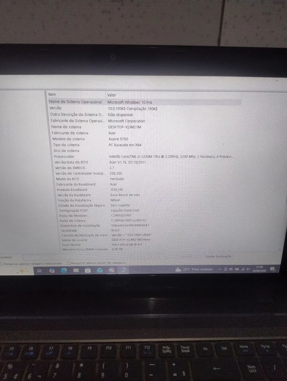 Notebook Acer Aspire 5750 - i3, 6GB RAM, Windows 10 - Foto 4