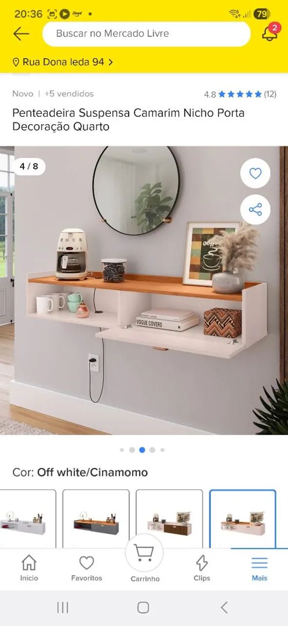 Prateleira, nicho, penteadeira, otimo para quarto, salao, pequenos espaços. - Foto 4