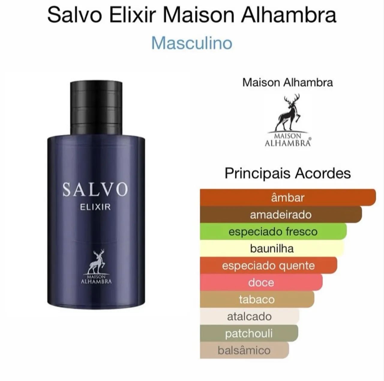 PERFUME SALVO ELIXIR MAISON ALHAMBRA - 60ML - Foto 5