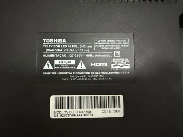 TV Toshiba LED 40 polegadas + Chromecast - Modelo 40L1500 - Foto 5