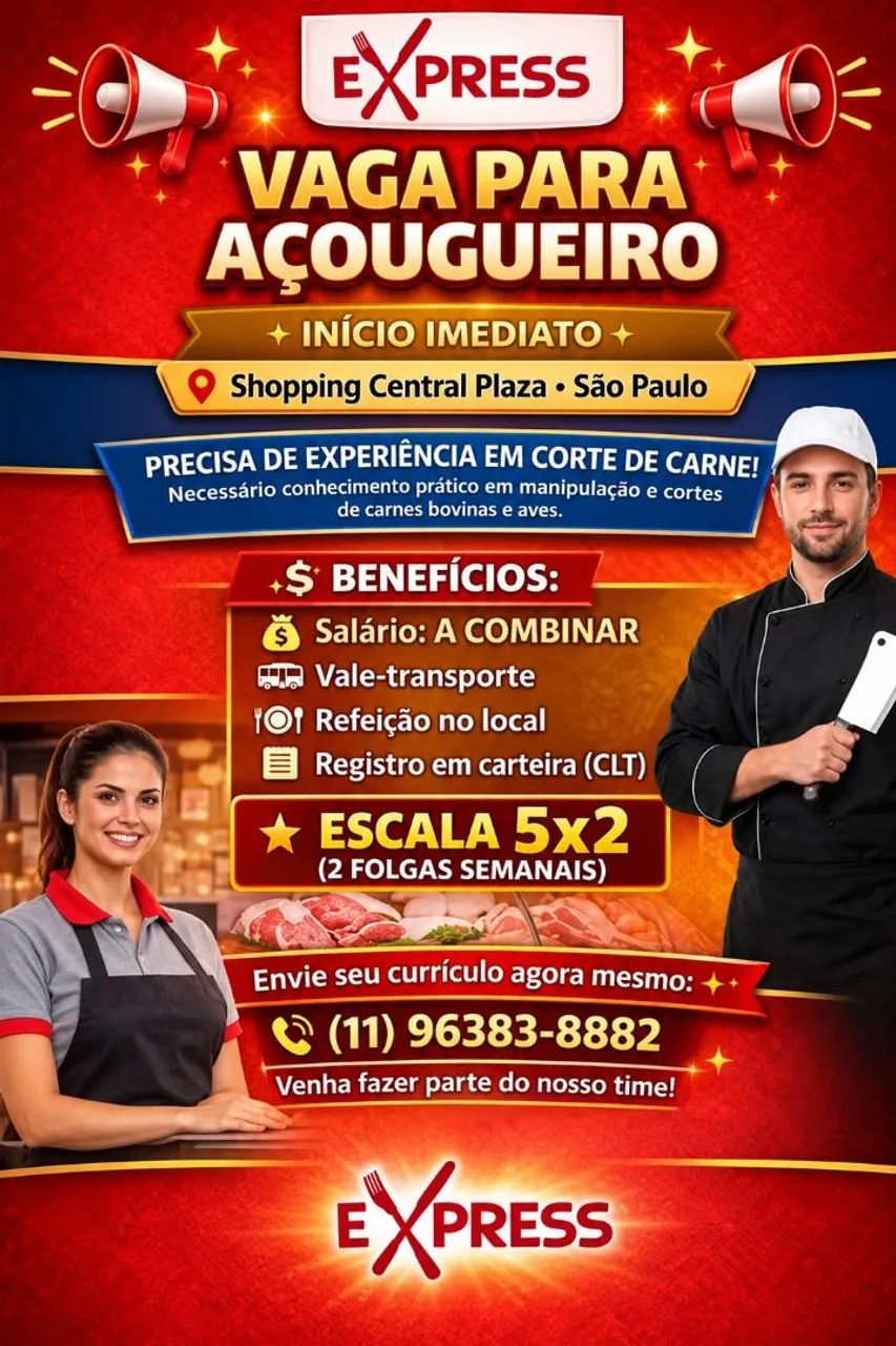 Vaga de emprego açougueiro 
