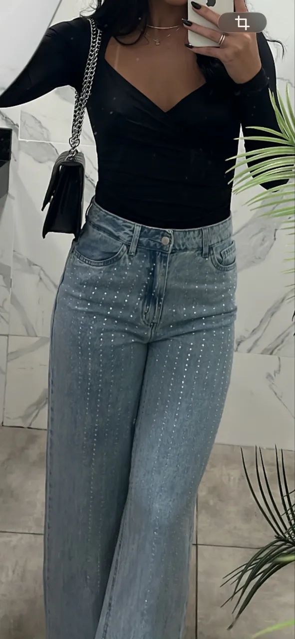 Calça jeans com brilho  - Foto 2