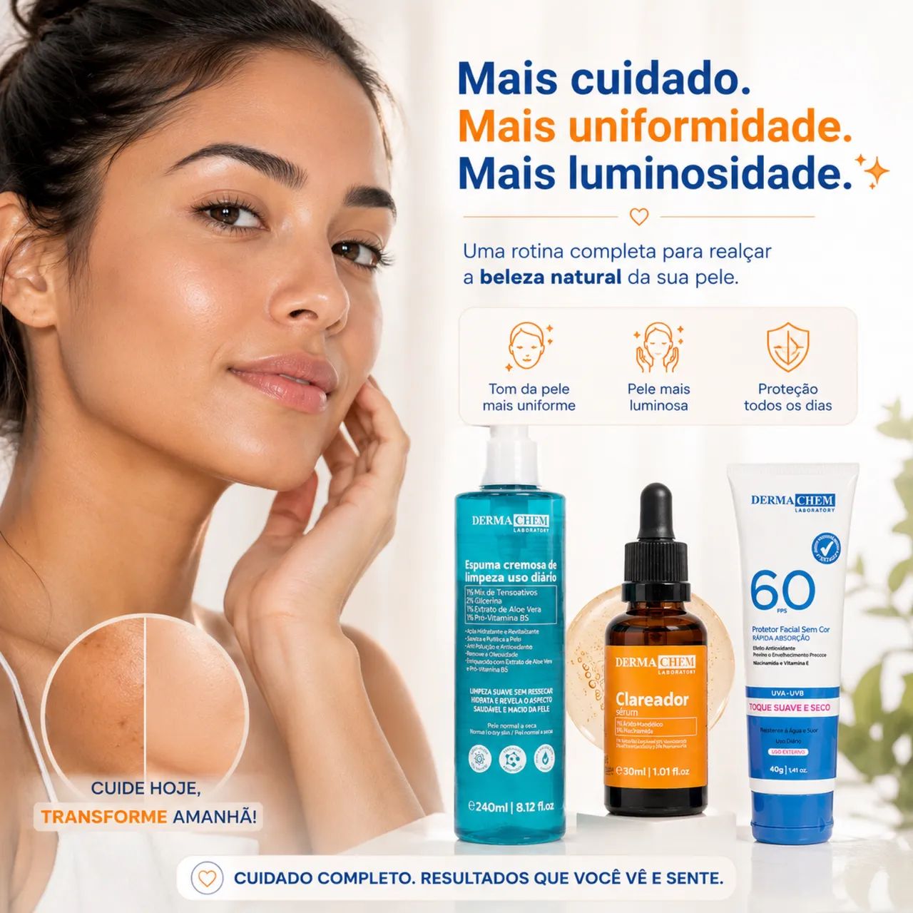 KIT CLAREADOR DERMACHEM ? ROTINA COMPLETA PARA UMA PELE MAIS UNIFORME ? - Foto 4