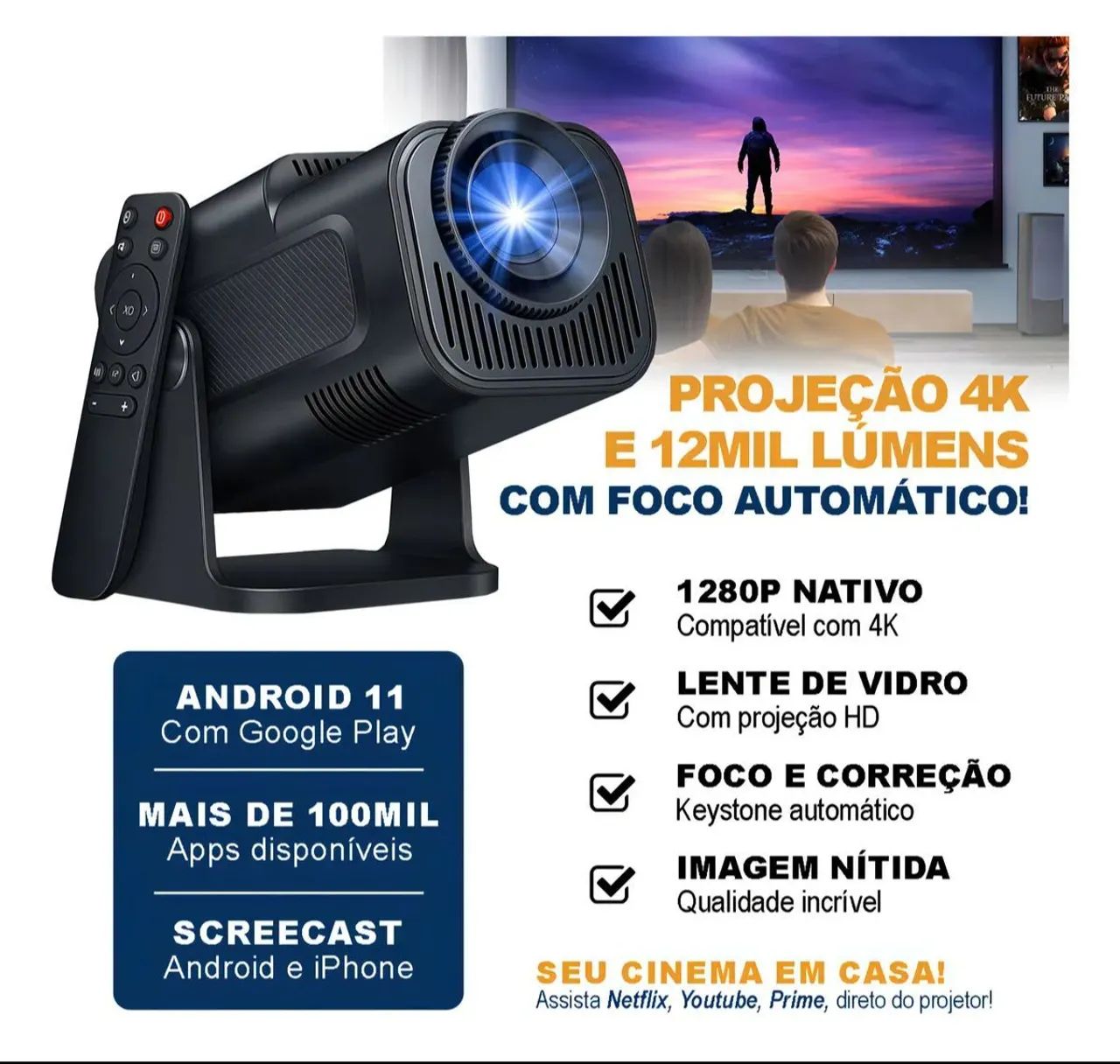 PROJETOR HY 320 Smart tv Android  - Foto 3