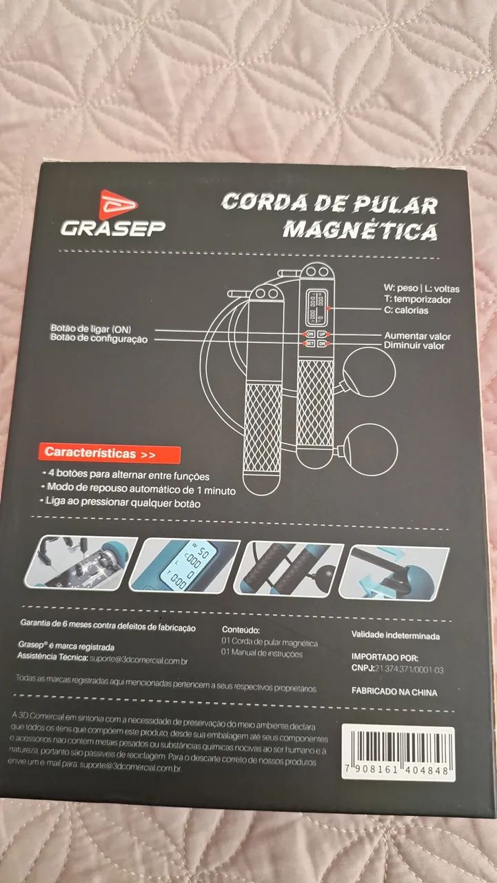 Corda eletronica de pular de academia, ginástica e saúde com visor marcador de pulos,  - Foto 2
