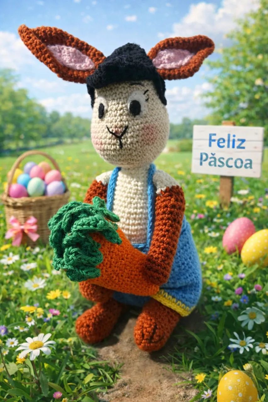Coelho em amigurumi 