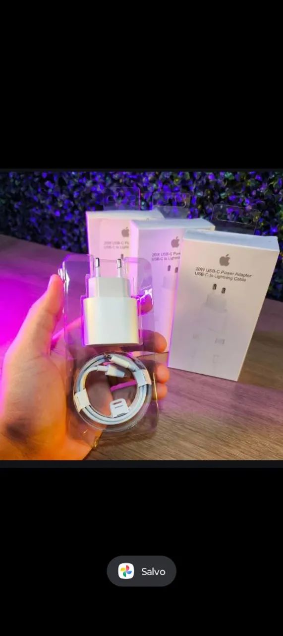 Kit Carregador iPhone 20W (Fonte USB-C + Cabo Lightning) - Foto 3