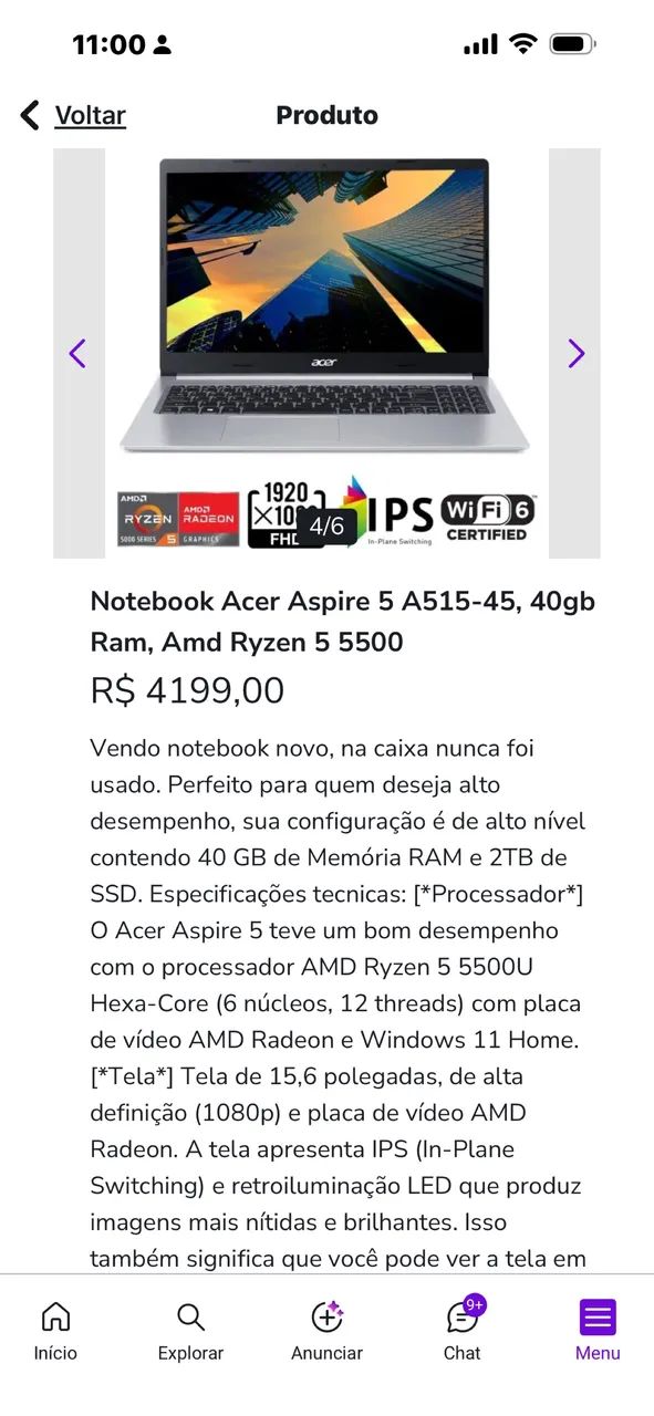Notebook Acer Aspire 5  - Foto 3