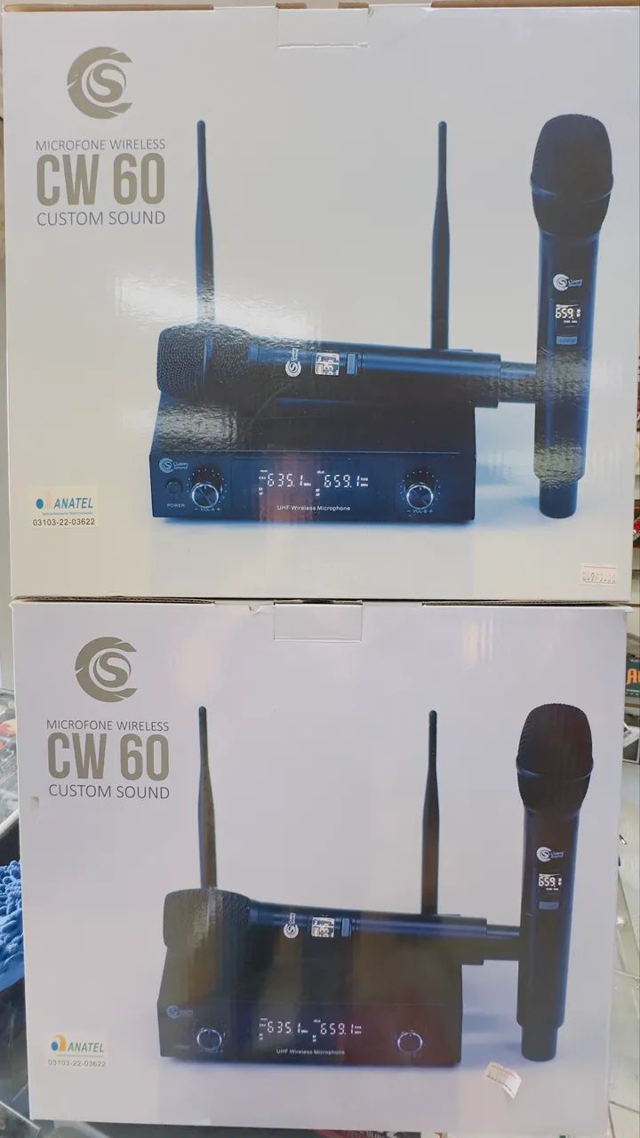 Microfone sem fio duplo UHF Digital CW-60 - Foto 3