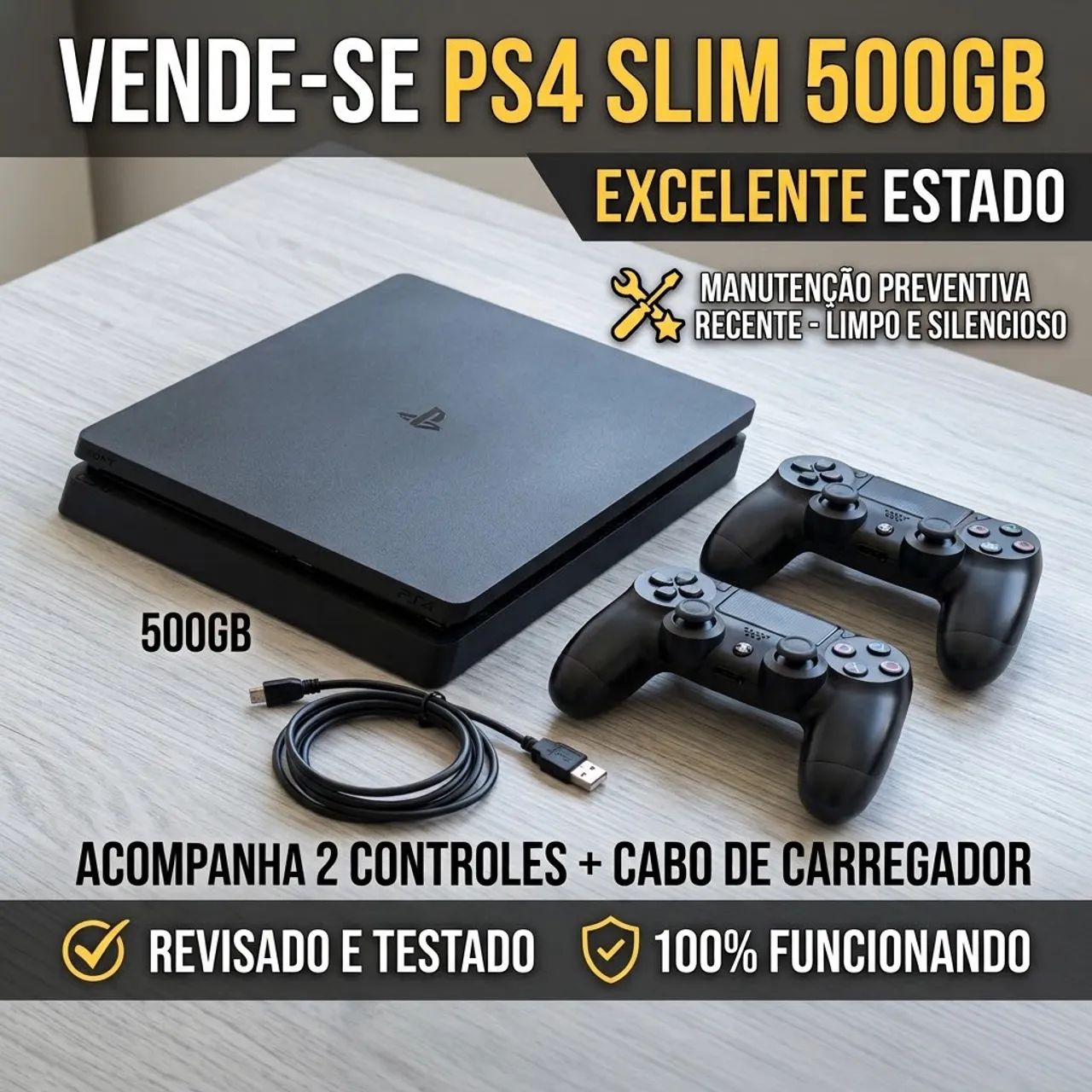 Playstations 4 Slim 500GB - Pronto pra jogar!