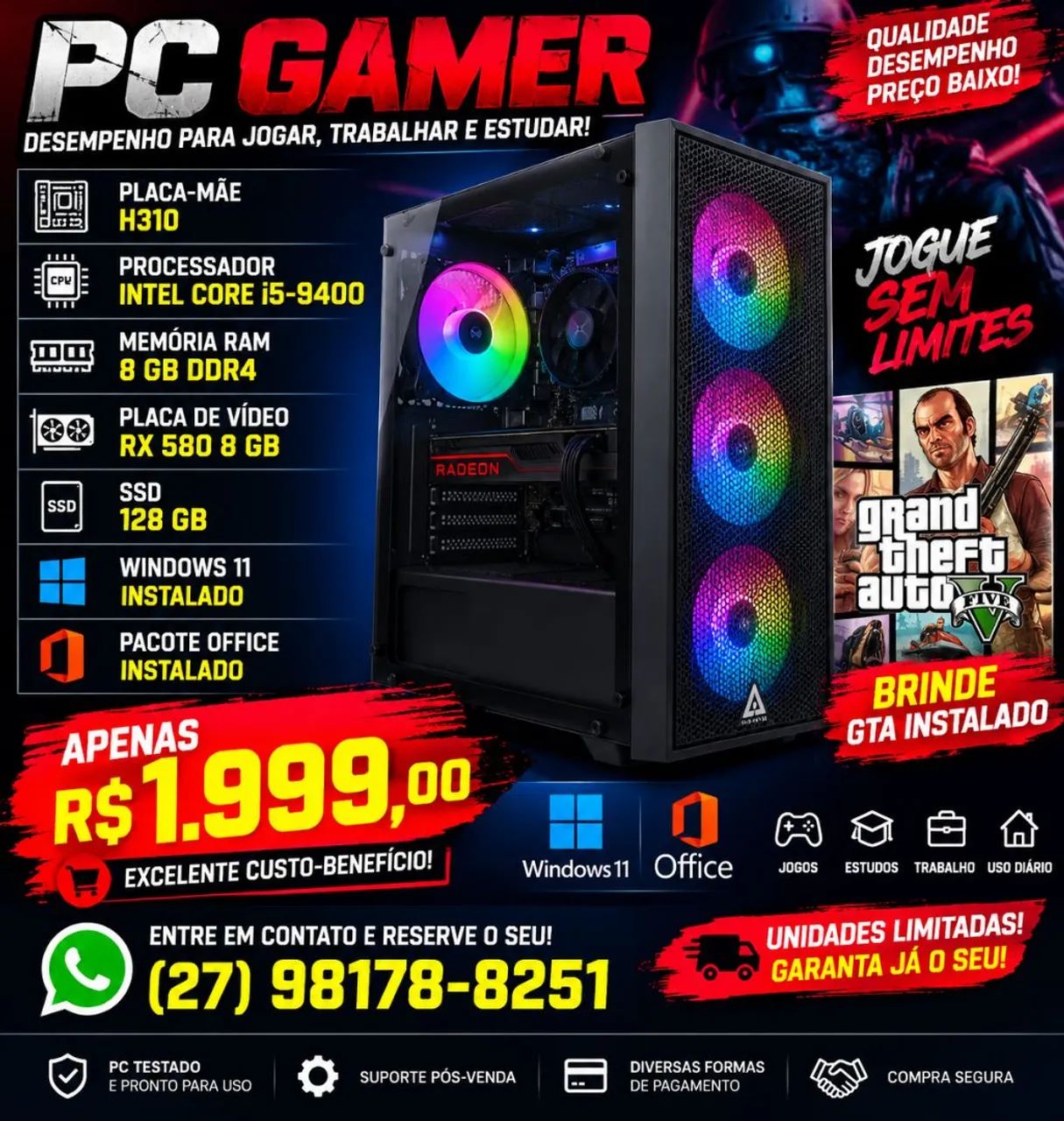 Pc Gamer core i5 9400F
