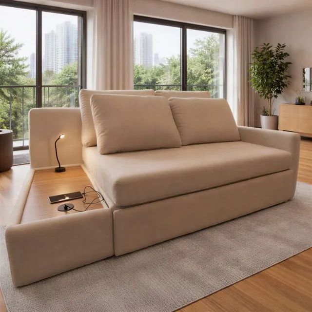 Sofá Cama Allure 2,00 m Linho  Produto Novo! Pronta Entrega! - Foto 4