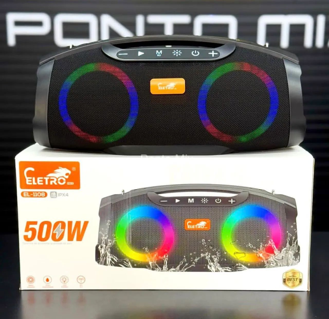 Caixa de som 500w LED RGB. Entrega grátis 