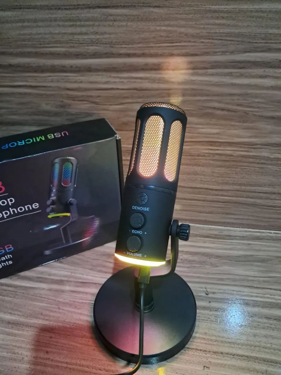 Promoção!!! Microfone Condensador USB SU8 RGB - Foto 5
