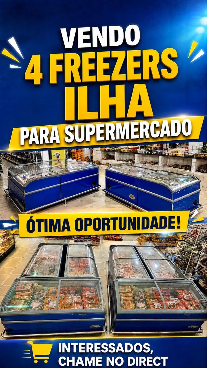 Vendo 04 freezers (ilhas) para Supermercado 