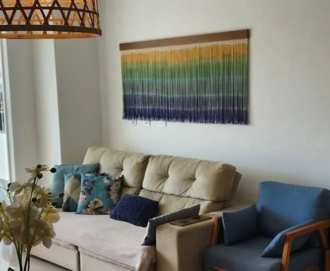 Painel Mar Suave - quadro macramê