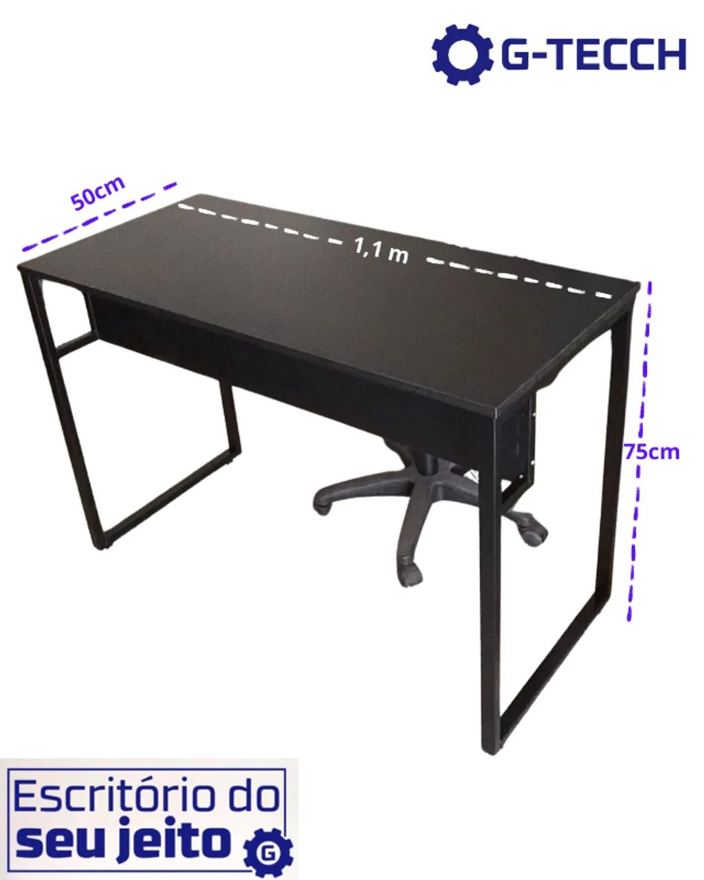 Escrivaninha Industrial Reforçada 1,1m NOVA Mesa Multiuso Computador Notebook Escritório - Foto 5