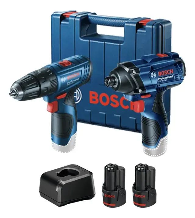 Furadeira Parafusadeira Chave Impacto 120-li 2 Bat Gsb Bosch Azul 127/220v