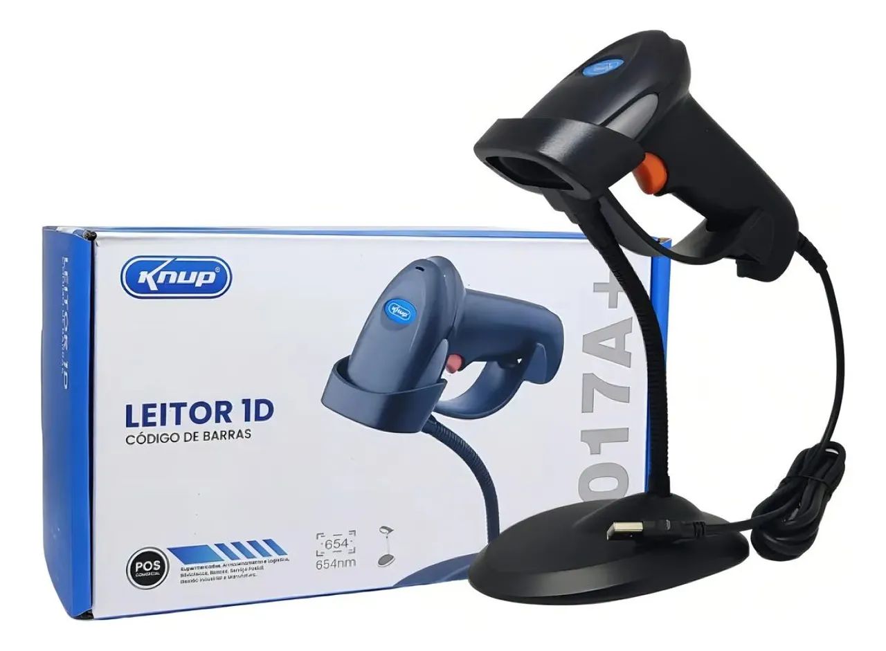 Leitor De Código De Barras Nota Danfe Usb Laser Kp-1017 Knup - Foto 2