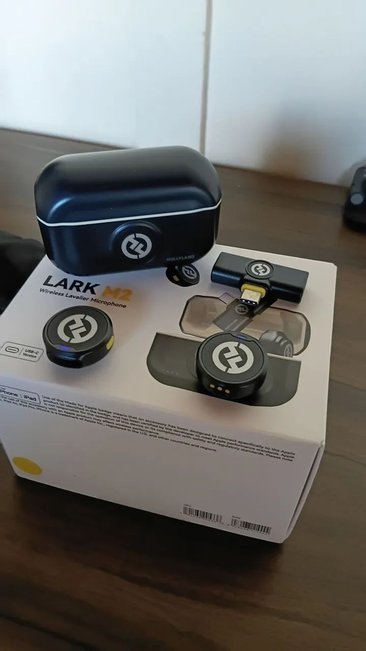 Microfone Hollyland Lark M2 Duo Usb-c Sem Fio Preto