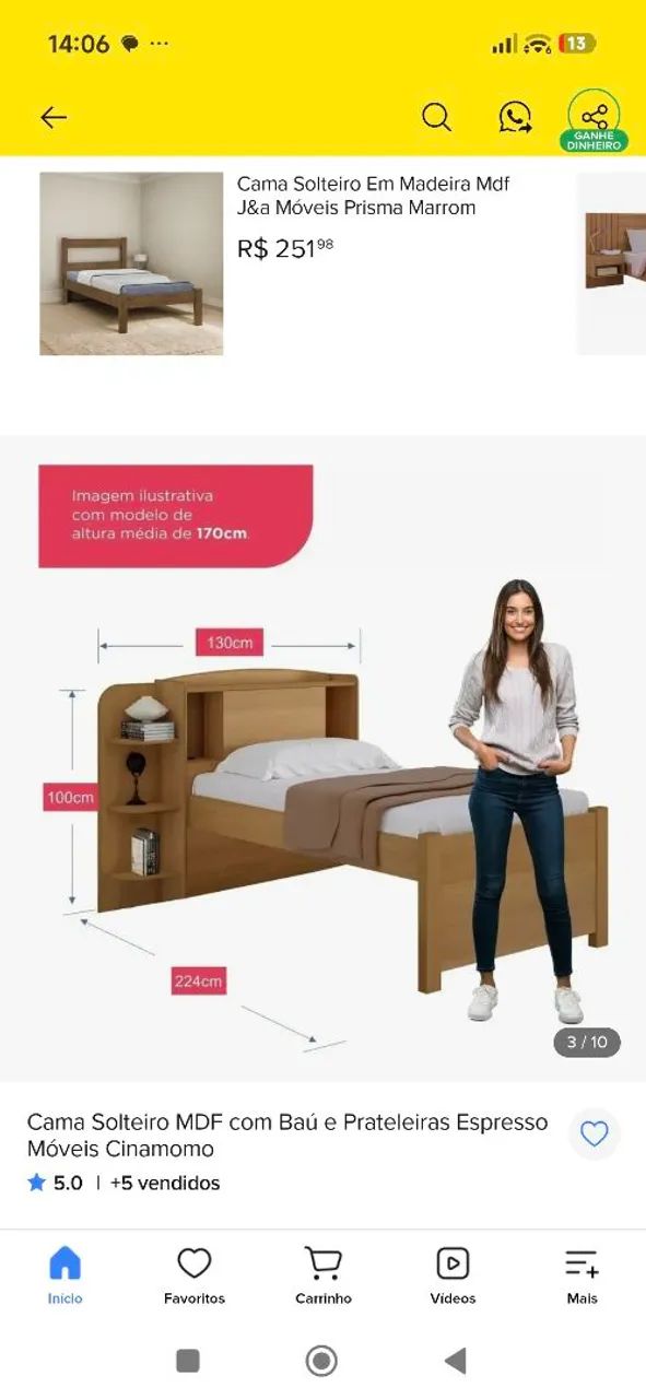 Cama de solteiro 