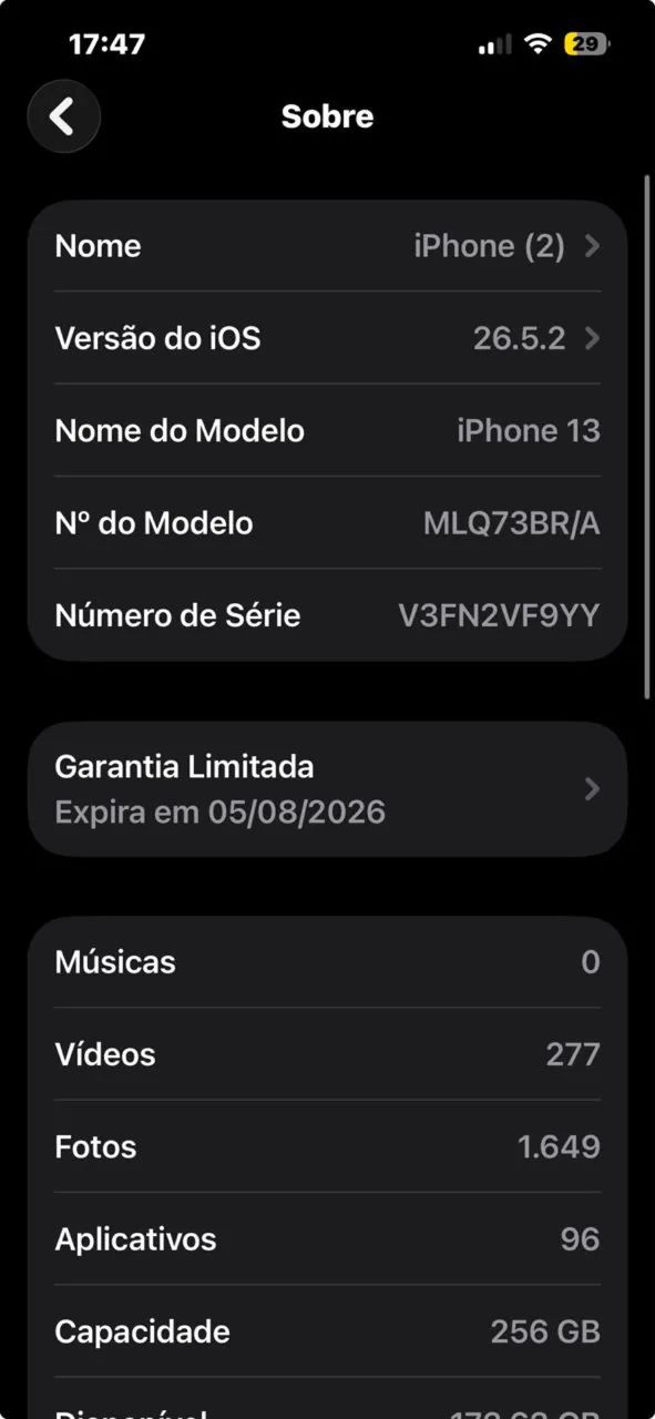 Vendo ou troco iPhone 13 de 256GB branco - Foto 3