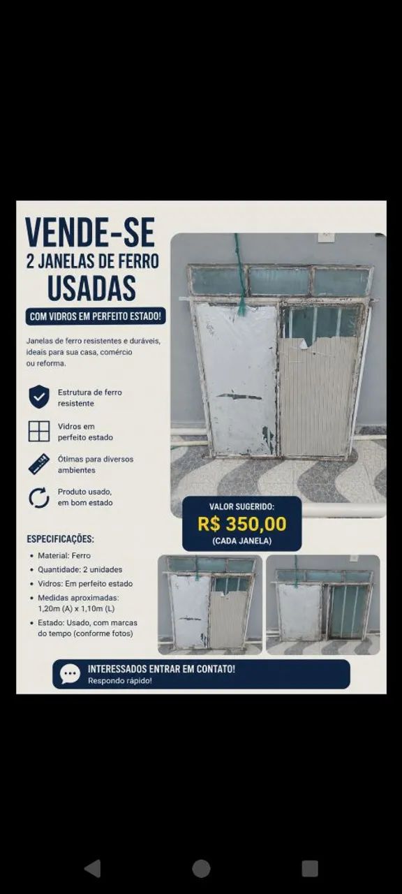 VENDO 2 JANELAS DE FERRO USADAS - Foto 3