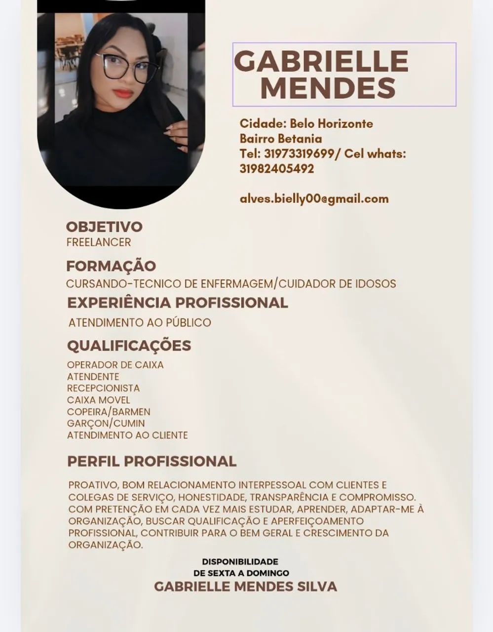 Disponível para Freelancer 