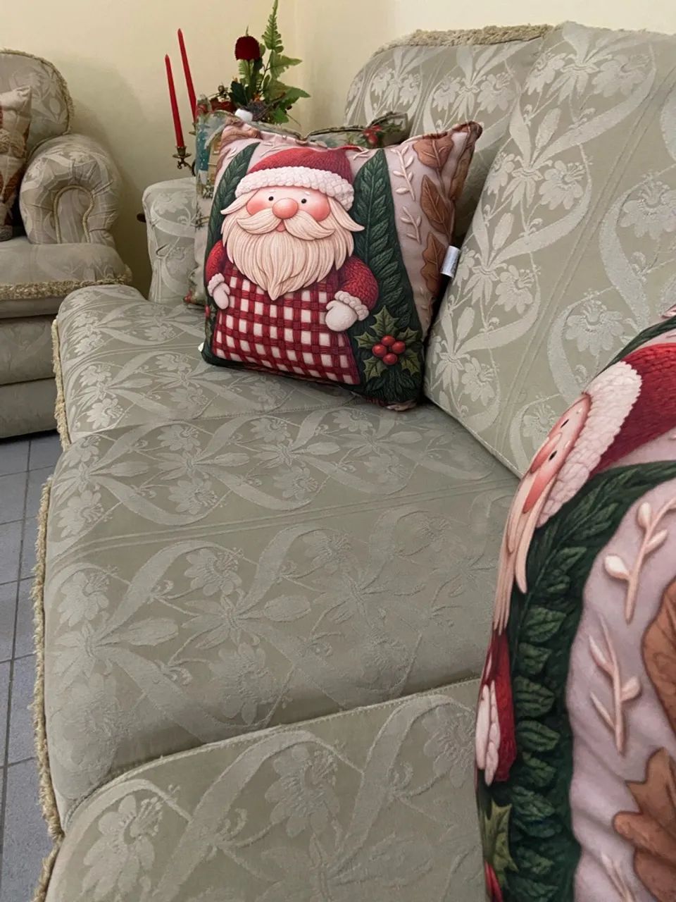 Conjunto de sofá Colonial clássico com tecido jacquard - Foto 2