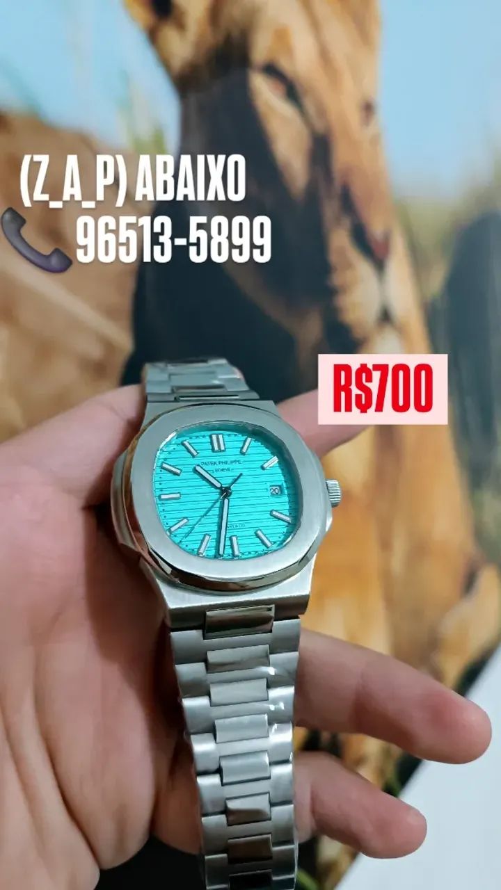 Relógio PATEK PHILIPPE AUTOMÁTICO  - MODELO NAUTILUS FUNDO AZUL - Foto 3