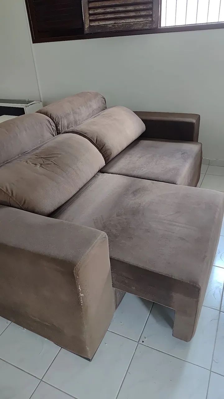 Sofá 4 Lugares Retrátil e Reclinável - Marrom Suede (Confortável) - Foto 2
