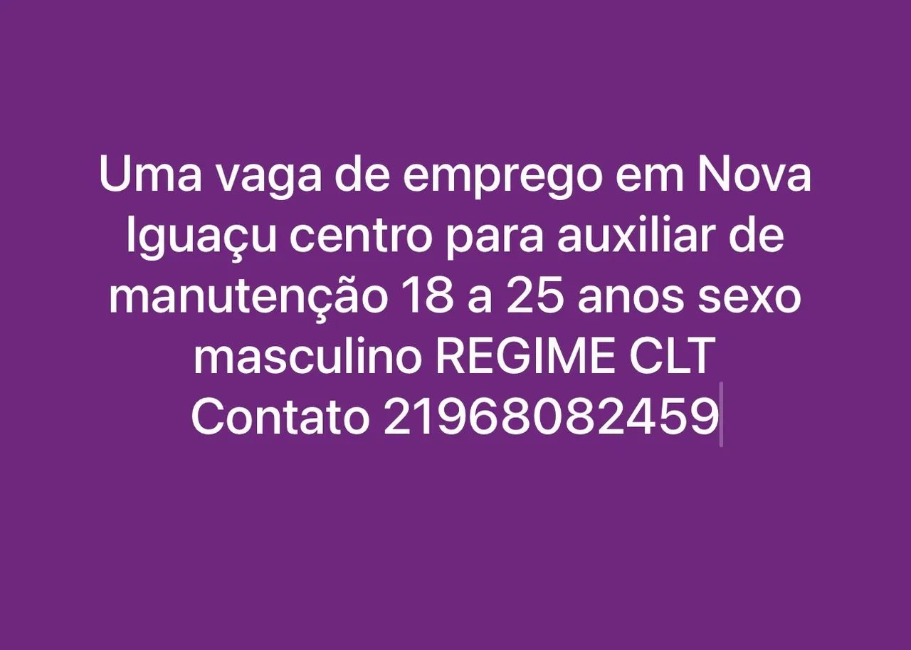 Vaga de emprego 