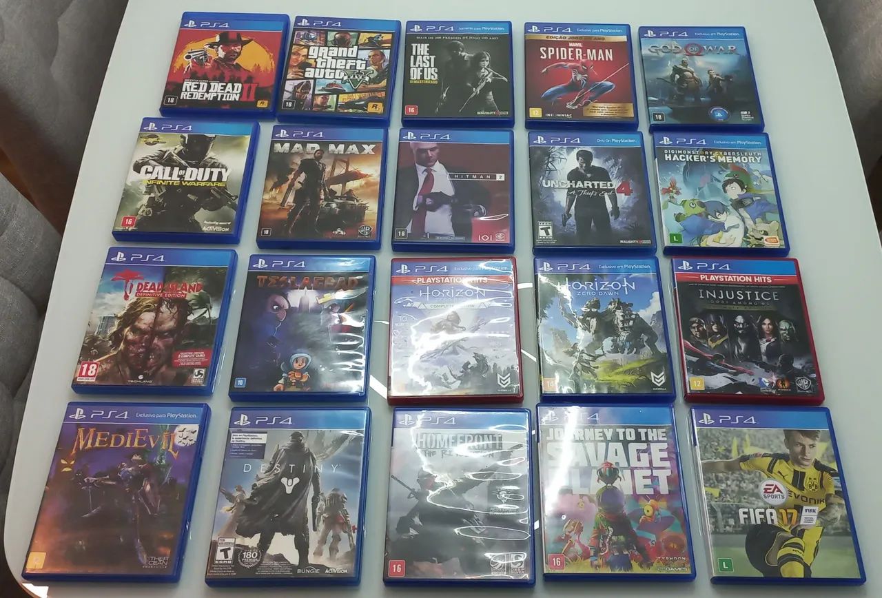 Lote com 20 jogos de PS4