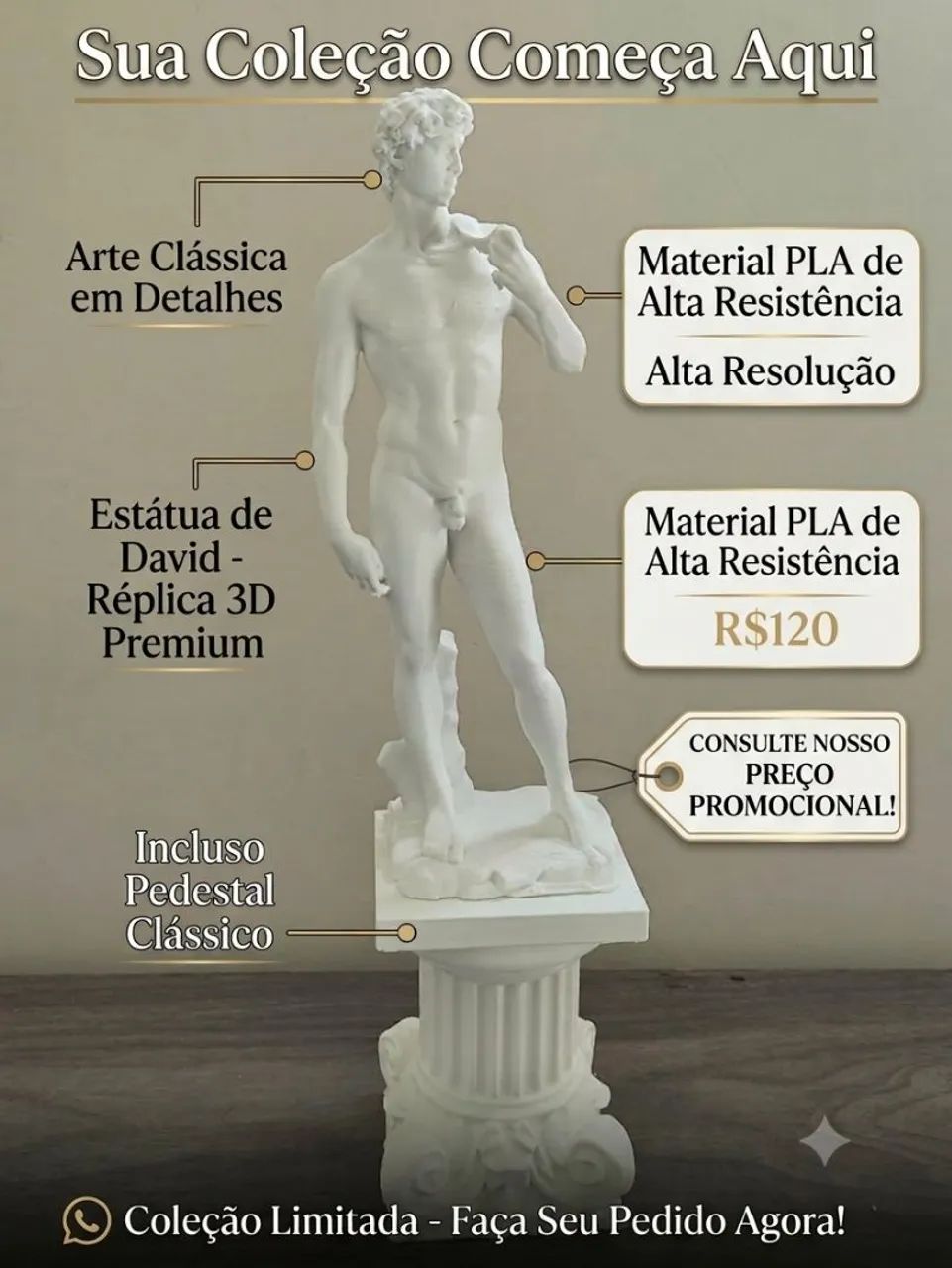 Escultura Vênus de Milo PLA (3D)