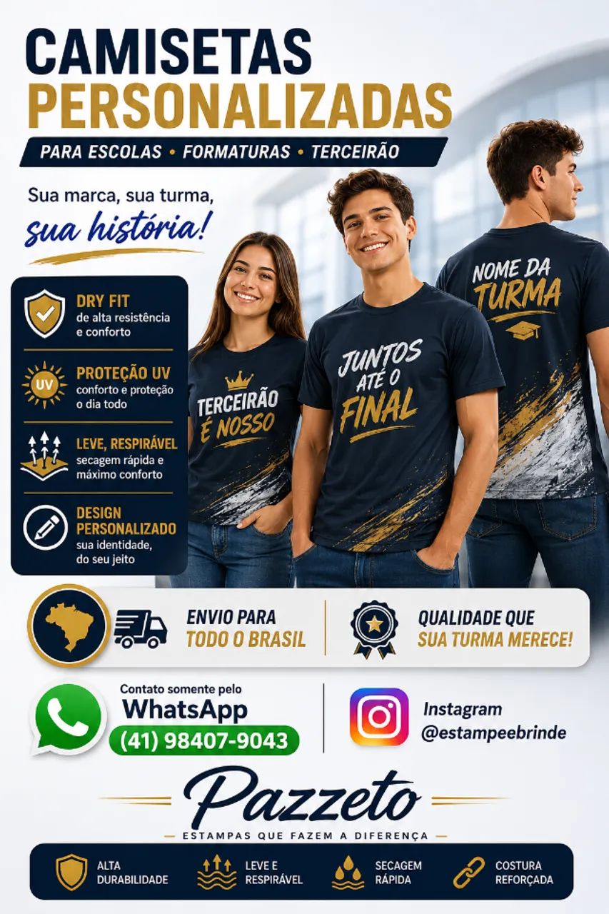 Camisetas Especiais para Escolas, Formaturas, Terceirão, Interclasses