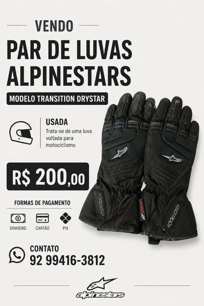 Luva de motoqueiro 