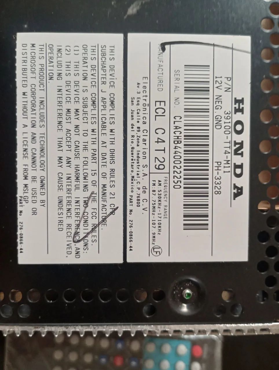 Aparelho de som Honda Civic novo original - Foto 2