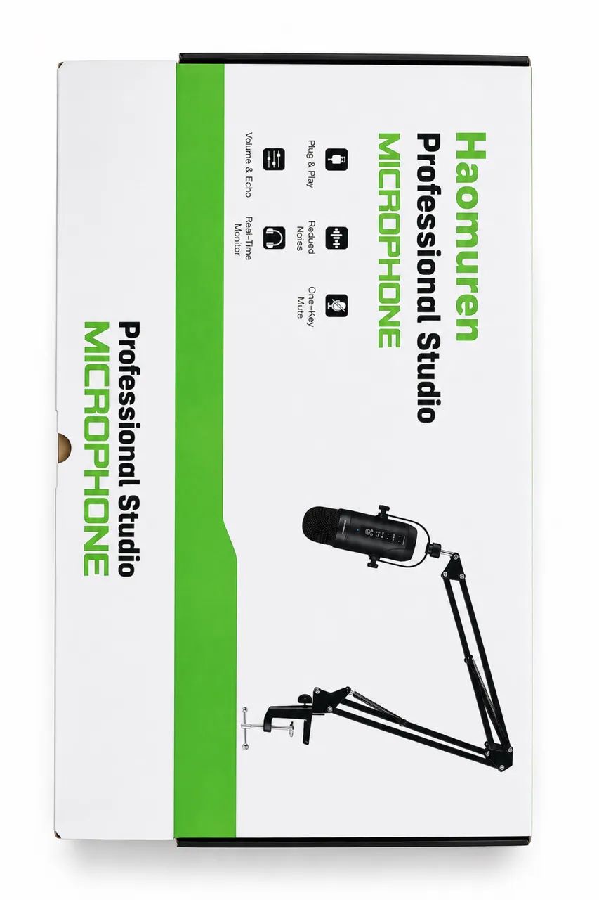 Microfone K66 Haomuren Profissional Com Braço Articulado