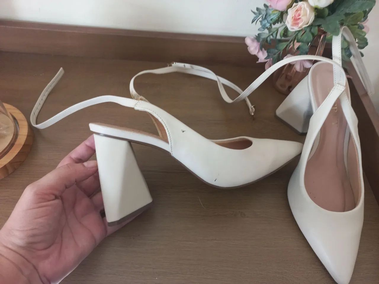 Sandália bege - Foto 3