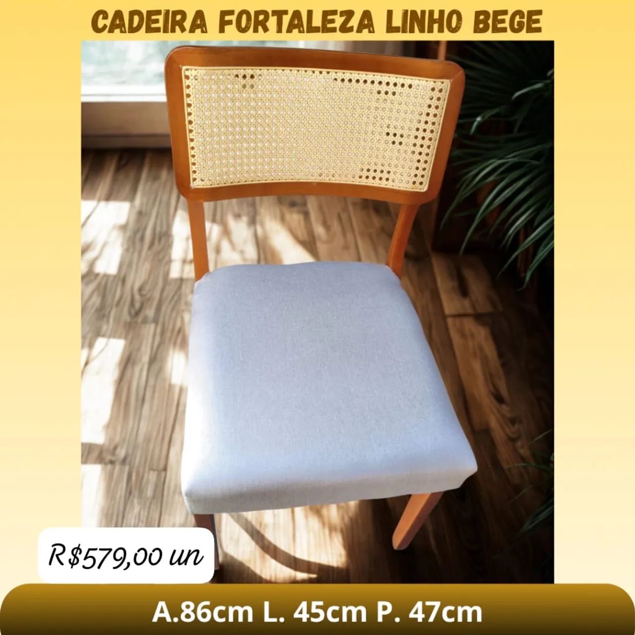 CADEIRA FORTALEZA LINHO BEGE