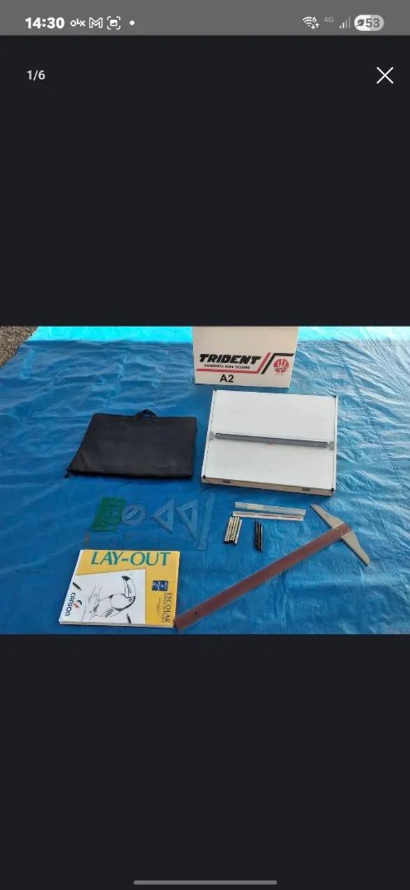Kit desenho Técnico Trident A2 EXCELENTE ESTADO  - Foto 2