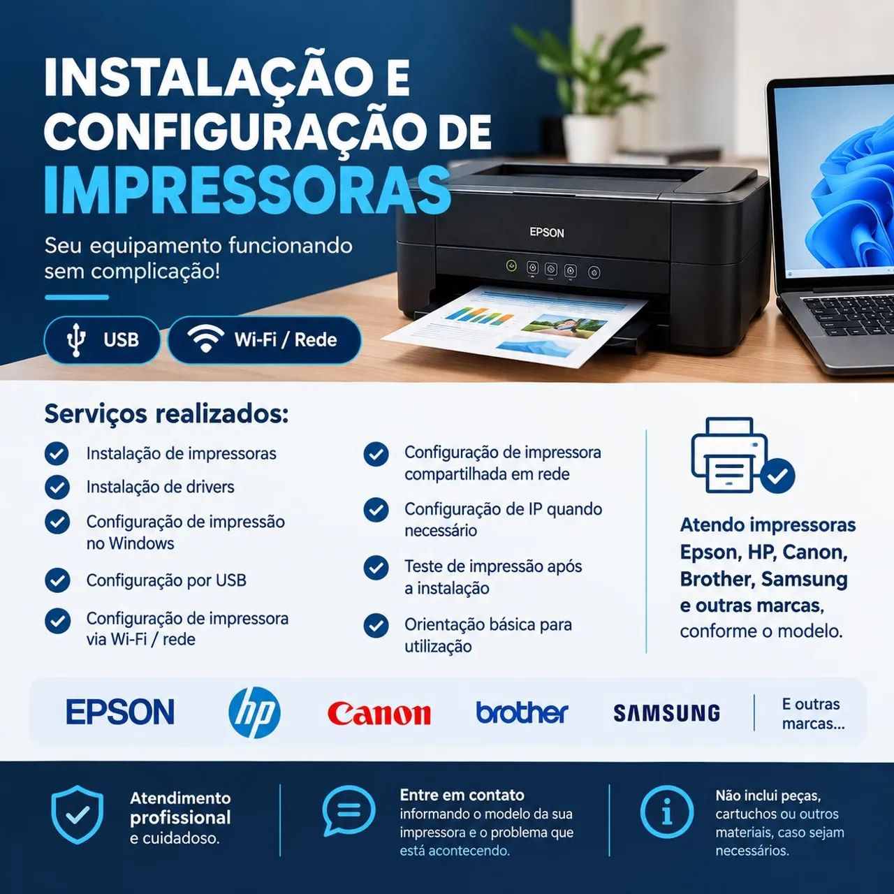 Instalação e Configuração de Impressoras | USB e Wi-Fi