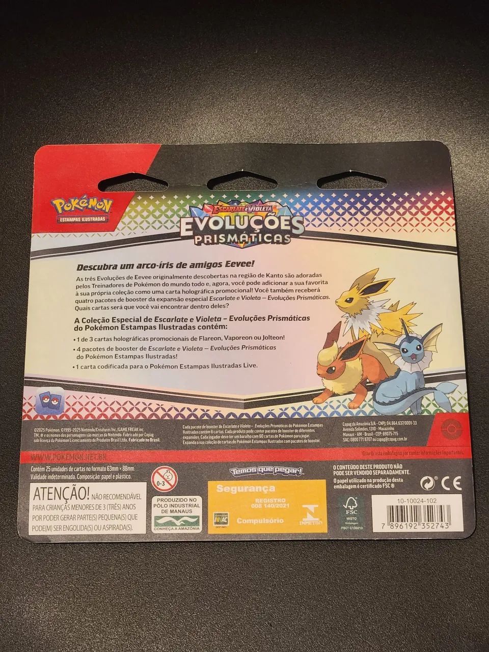 Kit Blister Quádruplo Pokémon Evoluções Prismáticas EV8.5 Copag  - Foto 2