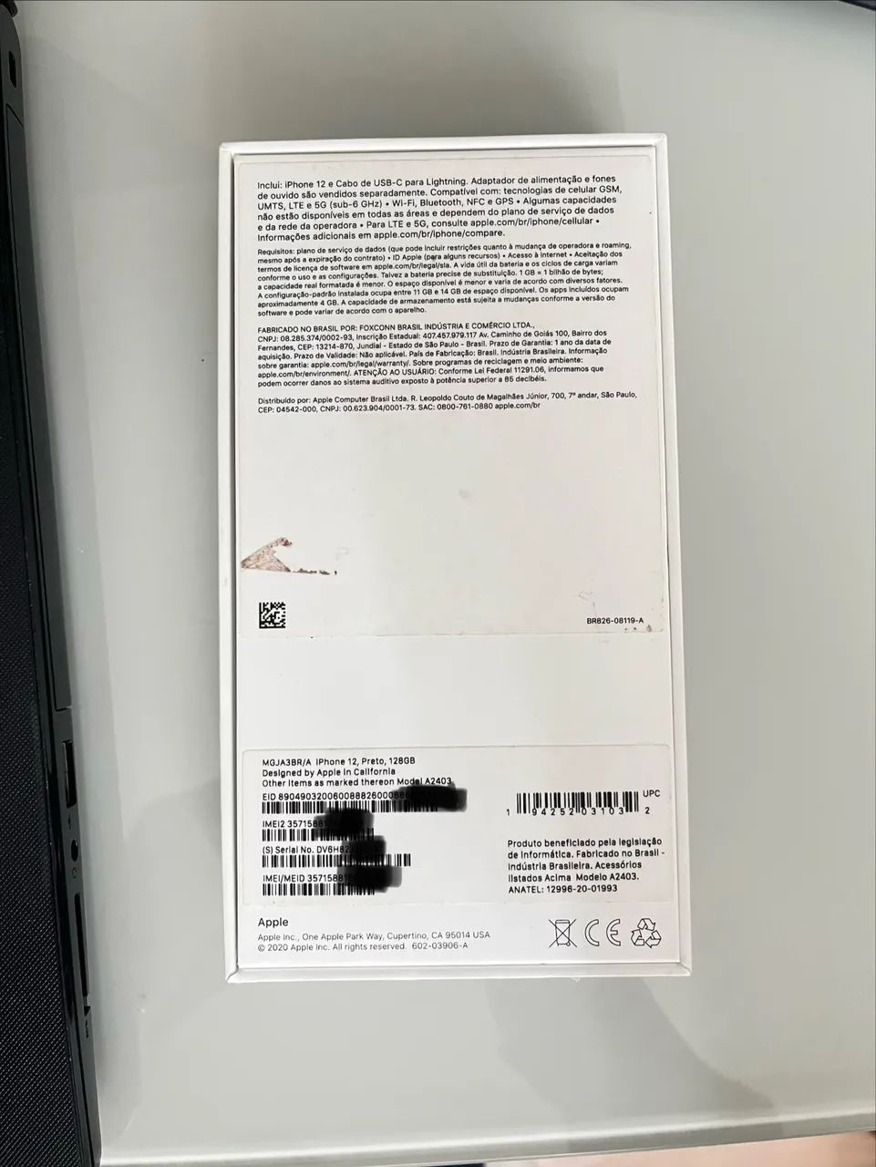 Celular IPhone 12 128GB Preto Impecável 