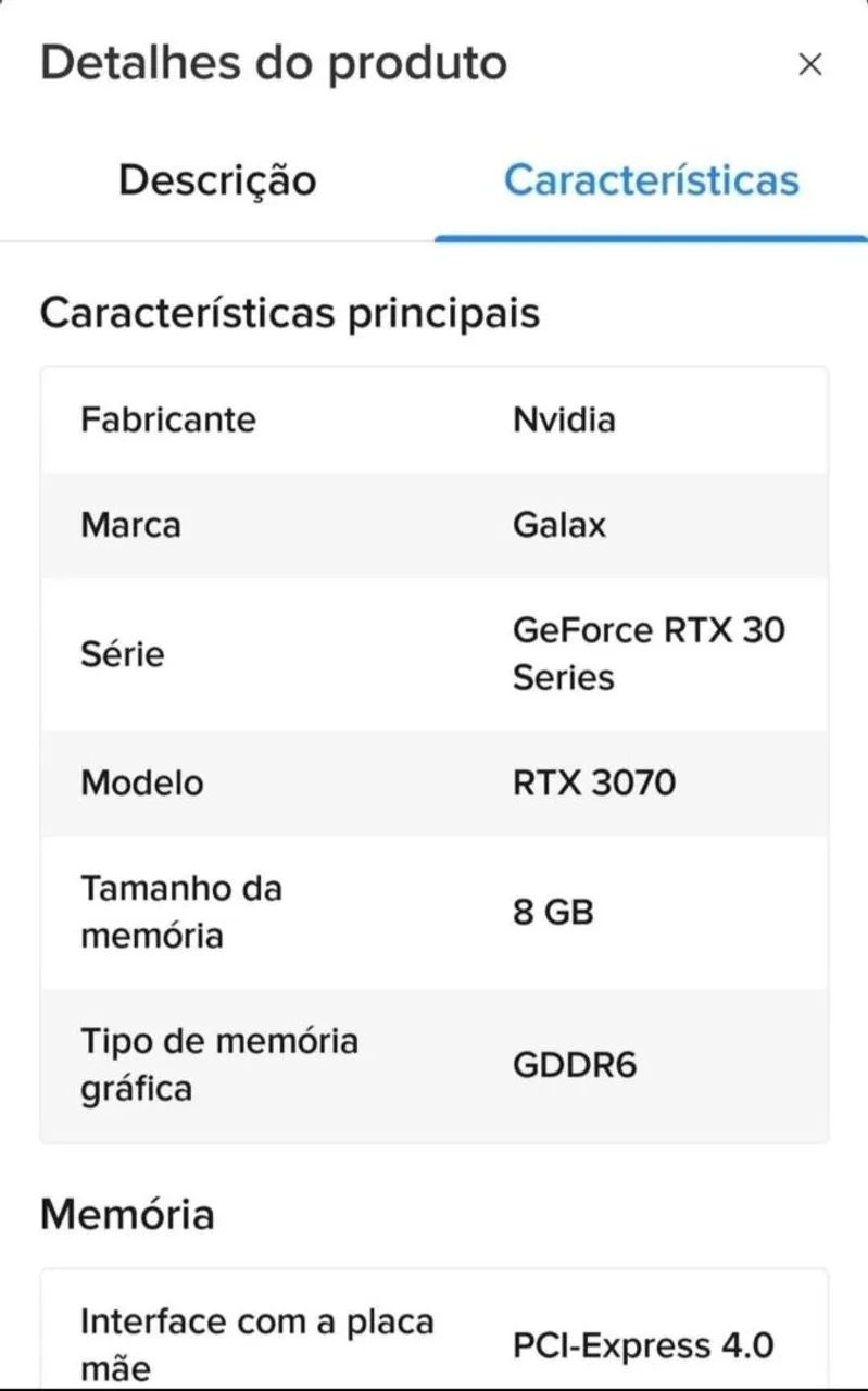Placa de vídeo GEFORCE RTX 3070 - Foto 3