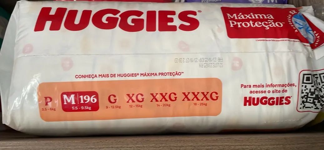 Fraldas Huggies máxima proteção TAM M 